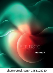 Neon lights vector abstract background, modern design template