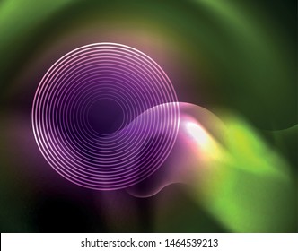 Neon lights vector abstract background, modern design template