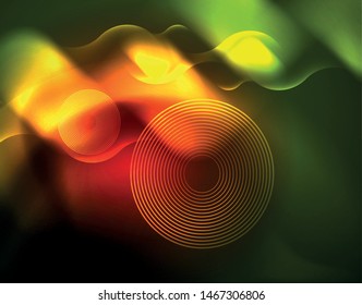 Neon lights vector abstract background, modern design template
