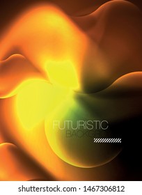 Neon lights vector abstract background, modern design template