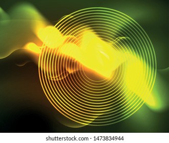 Neon lights vector abstract background, modern design template