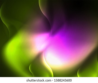 Neon lights vector abstract background, modern design template