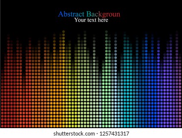 Neon lights vector background. Circles illustration with rainbow gradient and boken effect.