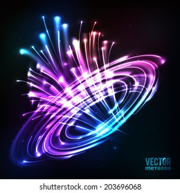 Neon lights vector cosmic explode