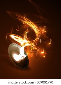 neon line abstract music background