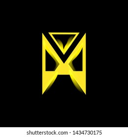 Neon line art sacral geometry curved contour symbol icon in modern style. Can be used for fluent design poster, tattoo concept, electronic music technology cover, flyer, logo, t-shirt print.