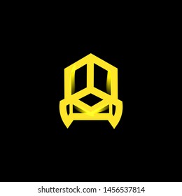 Neon line art sacral geometry curved contour symbol icon in modern style. Can be used for fluent design poster, tattoo concept, electronic music technology cover, flyer, logo, t-shirt print.
