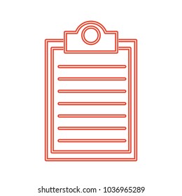 neon line check list document note in the clipboard