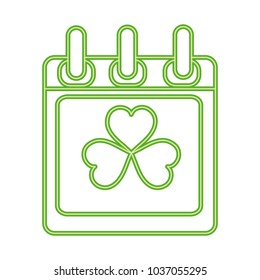 neon line clover plant inside calendar holiday celebration