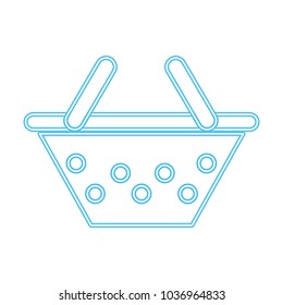 neon line commerce shopping basket design to buy