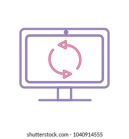 neon line computer technology loading data information