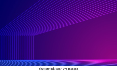 Neon line construction extension space technology sense spatial sense vector background 