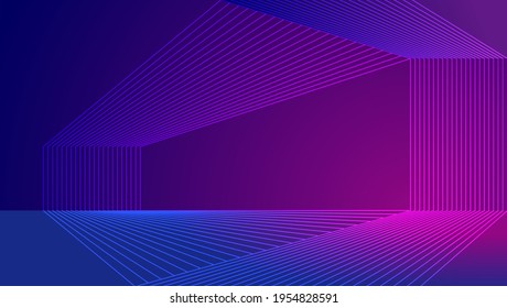 Neon Line Construction Extension Space Technology Sense Spatial Sense Vector Background 