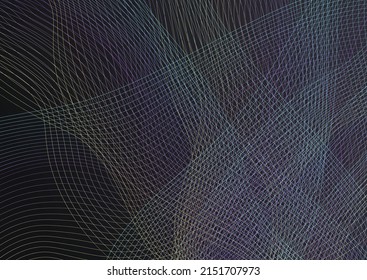 Neon Line Creative Vector Black Background. Bright Flow Modern Pattern. Blend Movement Design. Gradient Shape Motion Template.