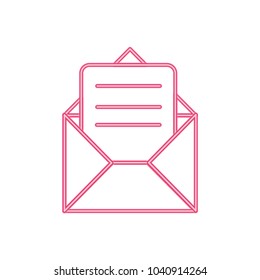 neon line e-mail letter message with document information