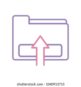 neon line file folder loading data information