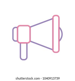 neon line speaker megaphone communication audio message