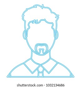 neon line user man with elegant shirt and hair