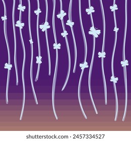 neon lines background with butterflies. Vector illustration