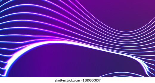 Neon lines background with glowing 80s retro synthwave style