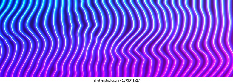 Neon lines background with glowing 80s retro vaporwave or synthwave style