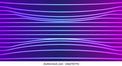 Neon lines background with glowing 80s retro vaporwave or synthwave style