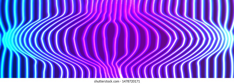 Neon lines background with glowing 80s retro vaporwave or synthwave style
