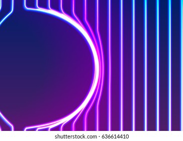 Neon lines background with glowing 80s retro vapor wave style