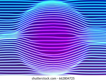 Neon lines background with glowing 80s retro vapor wave style