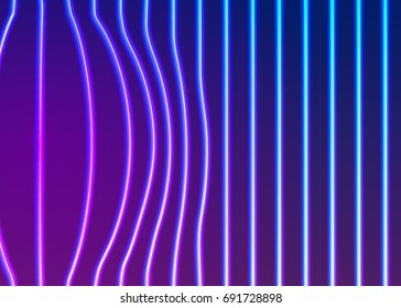 Neon lines background with glowing 80s retro vapor wave style