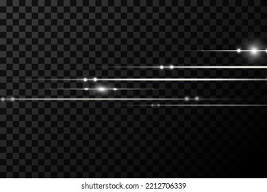 Neonlinien. Schöne Lichtlinien. Lichteffekt Design dekorative Elemente Strahlen des Lichts. Auf transparentem Hintergrund.	