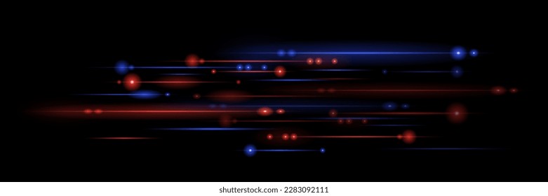 Neon lines. Beautiful light lines. Light effect Design Decorative elements Horizontal beam of light. On a black background.	
