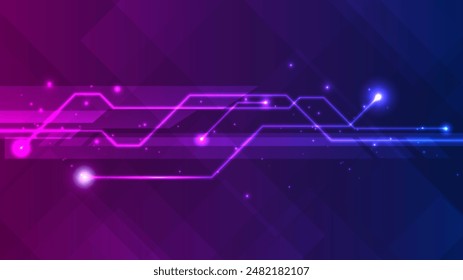 Conexión de líneas de neón. Ilustración vectorial. Diseño digital para Fondo de pantalla, fondo, póster, Anuncio.