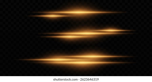 Neon lines, horizontal beams effect. On transparent background. Vector illustration. EPS 10.