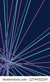 Neon lines on a dark background. Vector illustration