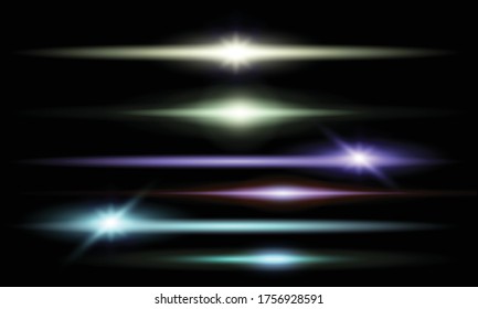 Las líneas de neón se establecen en el fondo oscuro. Luminoso y brillante elemento de señalización de discoteca. Plantilla De Fondo De Fondo De Fondo De Fondo De Pancarta De La Línea De Las Luces De Neón Con Brillo. 