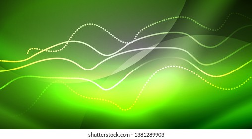 Neon lines shiny glowing background, vector futuristic techno template