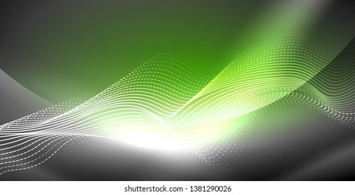 Líneas de neón fondo brillante, plantilla de tecnología vector futurista