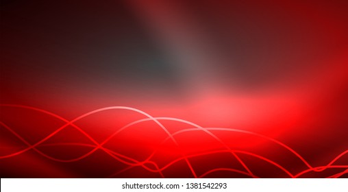 Líneas de neón fondo brillante, plantilla de tecnología vector futurista