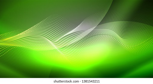 Neon lines shiny glowing background, vector futuristic techno template