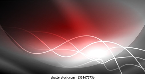 Neon lines shiny glowing background, vector futuristic techno template