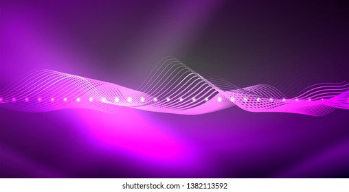 Neonlinien, glänzender Hintergrund, Vektorfuturistische Techno-Vorlage