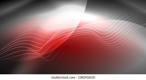 Neon lines shiny glowing background, vector futuristic techno template