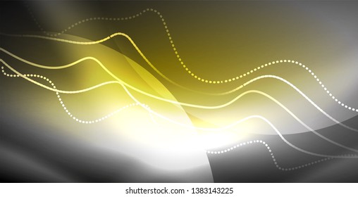 Neon lines shiny glowing background, vector futuristic techno template