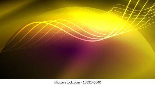 Neonlinien, glänzender Hintergrund, Vektorfuturistische Techno-Vorlage