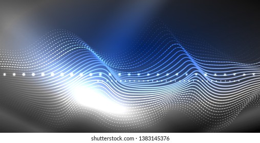 Neonlinien, glänzender Hintergrund, Vektorfuturistische Techno-Vorlage