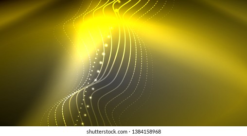 Neon lines shiny glowing background, vector futuristic techno template