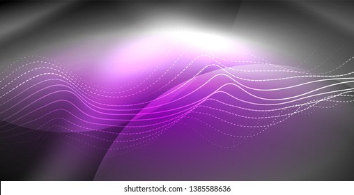 Líneas de neón fondo brillante, plantilla de tecnología vector futurista