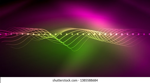 Linhas de néon brilhante fundo brilhante, vetor futurista techno template