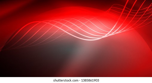Neonlinien, glänzender Hintergrund, Vektorfuturistische Techno-Vorlage